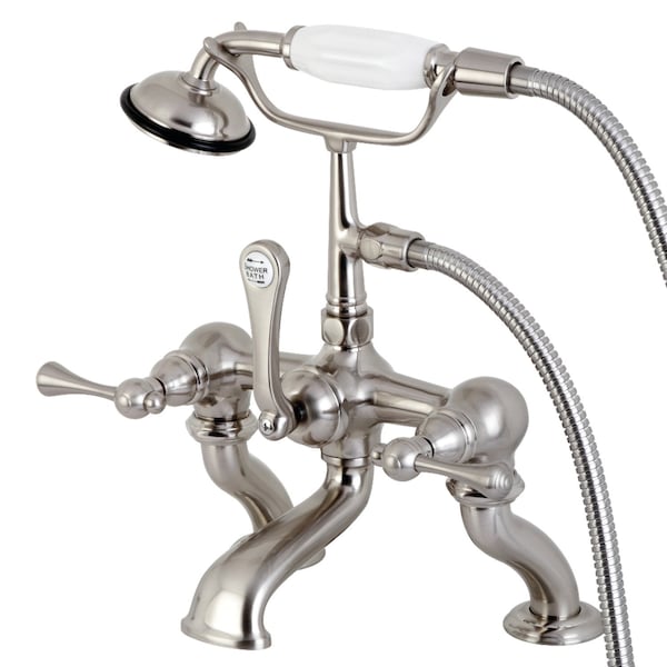 Deck-Mount Clawfoot Tub Faucet, Brushed Nickel, Deck Mount